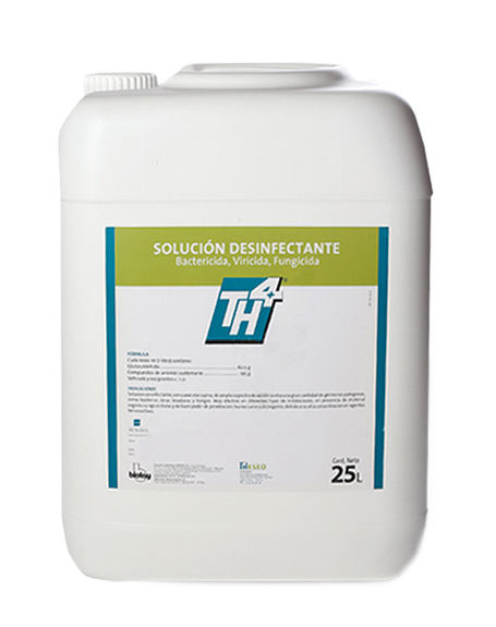 TH4+ Amplio espectro de acción. Combinación de 4 Amonios cuaternarios, glutraldehido y derivados terpénicos de última generación